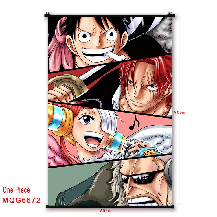 One Piece Anime black Plastic rod Cloth painting Wall Scroll 60X90CM MQG-6672