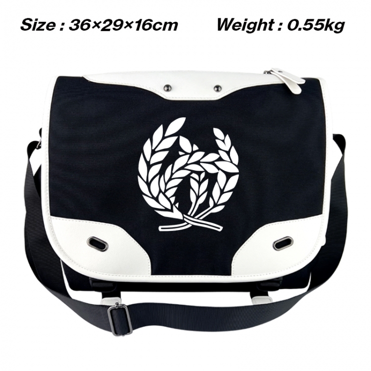 Honkai: Star Rail Black and white anime waterproof nylon shoulder messenger bag schoolbag 36X29X16CM