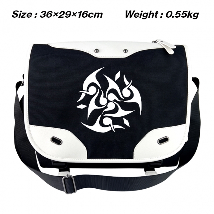 Honkai: Star Rail Black and white anime waterproof nylon shoulder messenger bag schoolbag 36X29X16CM