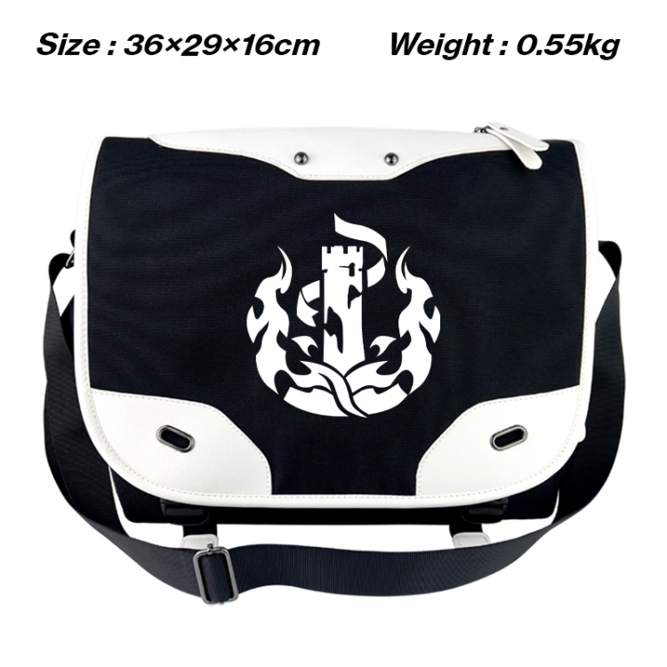 Honkai: Star Rail Black and white anime waterproof nylon shoulder messenger bag schoolbag 36X29X16CM