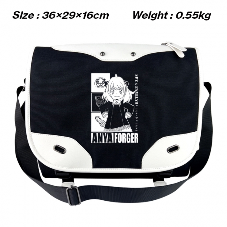 SPY×FAMILY Black and white anime waterproof nylon shoulder messenger bag schoolbag 36X29X16CM