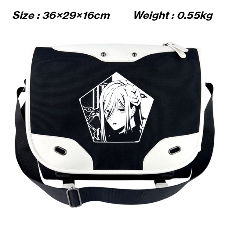 BLUE LOCK Black and white anime waterproof nylon shoulder messenger bag schoolbag 36X29X16CM