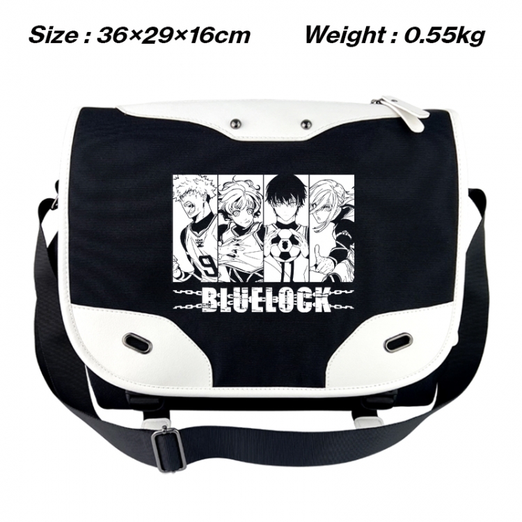 BLUE LOCK Black and white anime waterproof nylon shoulder messenger bag schoolbag 36X29X16CM