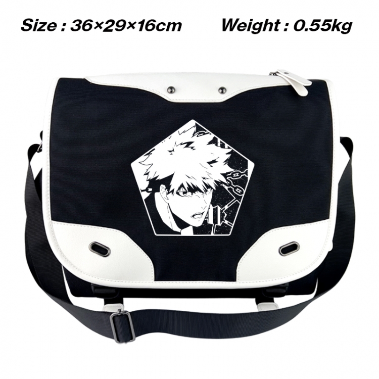 BLUE LOCK Black and white anime waterproof nylon shoulder messenger bag schoolbag 36X29X16CM