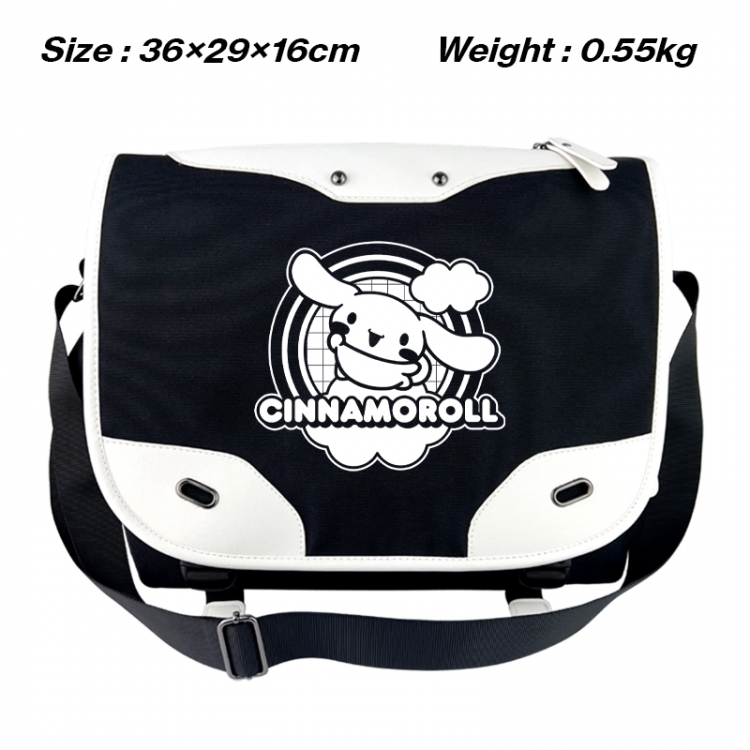 Sanrio Black and white anime waterproof nylon shoulder messenger bag schoolbag 36X29X16CM