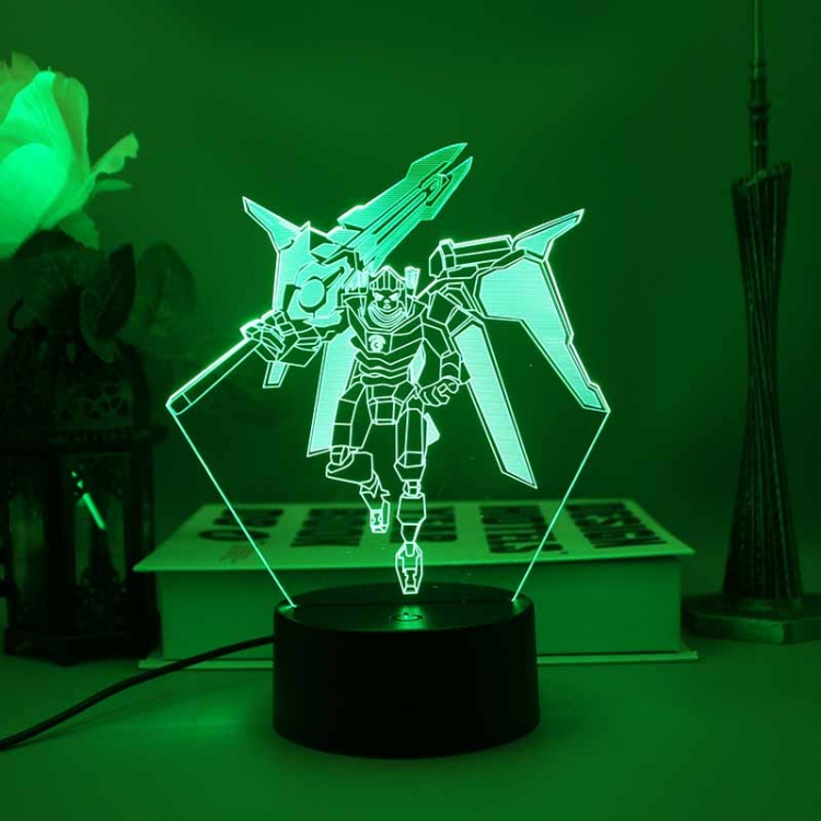 robot 3D night light USB touch switch colorful acrylic table lamp BLACK BASE