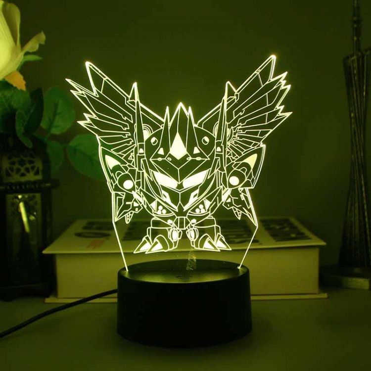 Hunting Sin Shura Megamech 3D night light USB touch switch colorful acrylic table lamp BLACK BASE