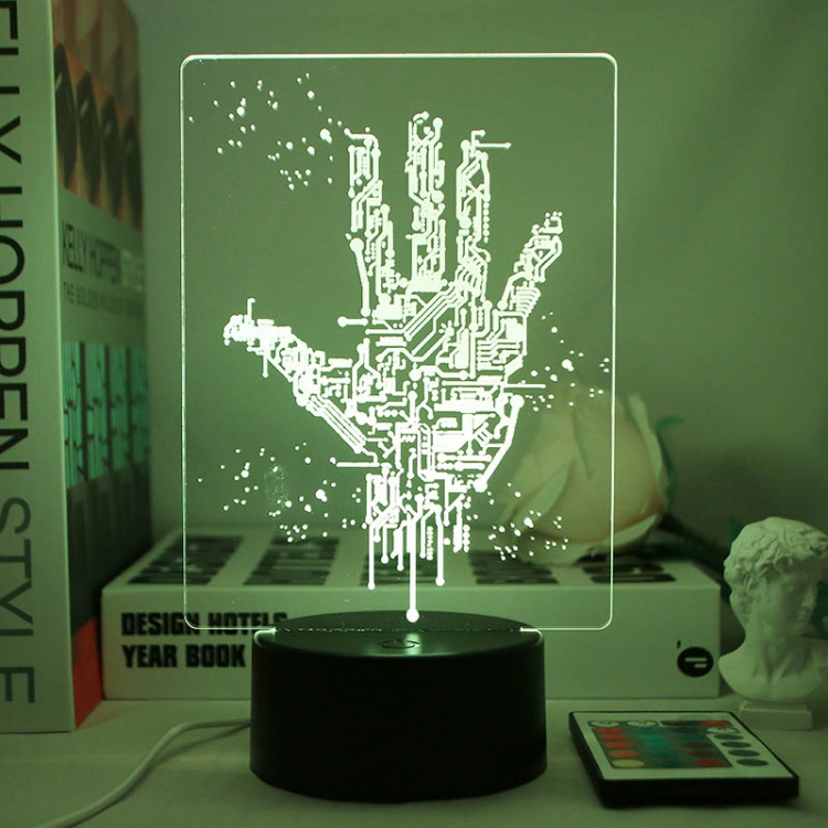 Cyberpunk 3D night light USB touch switch colorful acrylic table lamp BLACK BASE