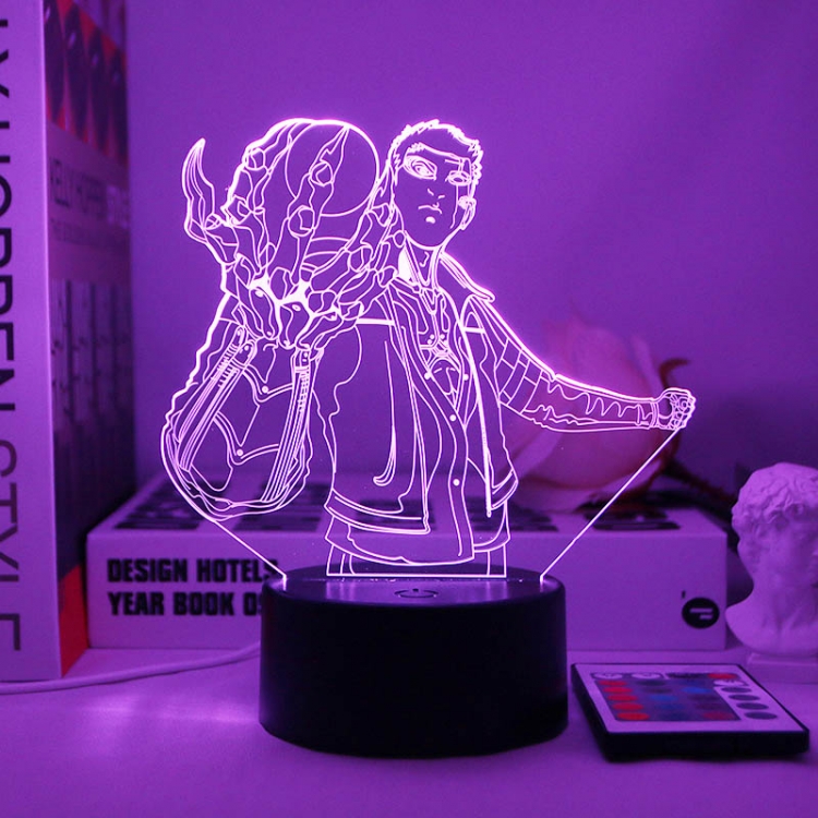 Cyberpunk 3D night light USB touch switch colorful acrylic table lamp BLACK BASE