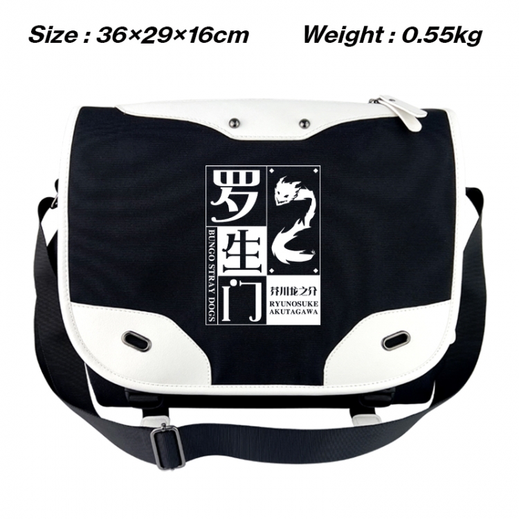 Bungo Stray Dogs Black and white anime waterproof nylon shoulder messenger bag schoolbag 36X29X16CM