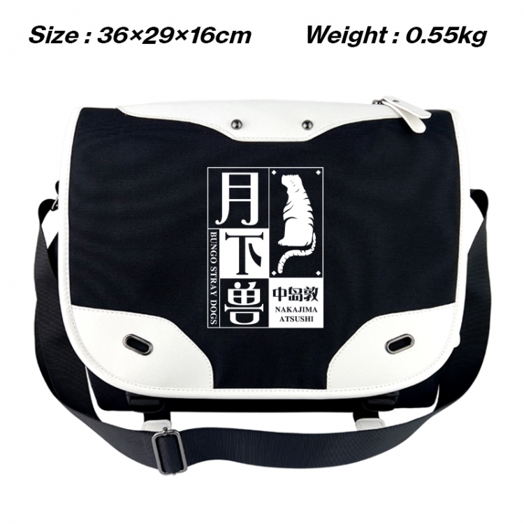 Bungo Stray Dogs Black and white anime waterproof nylon shoulder messenger bag schoolbag 36X29X16CM