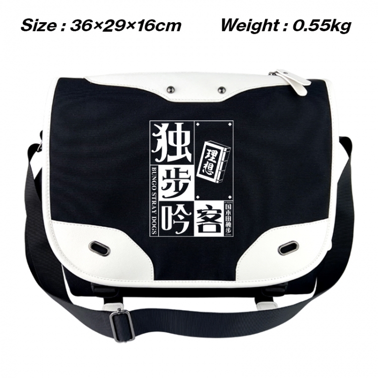 Bungo Stray Dogs Black and white anime waterproof nylon shoulder messenger bag schoolbag 36X29X16CM