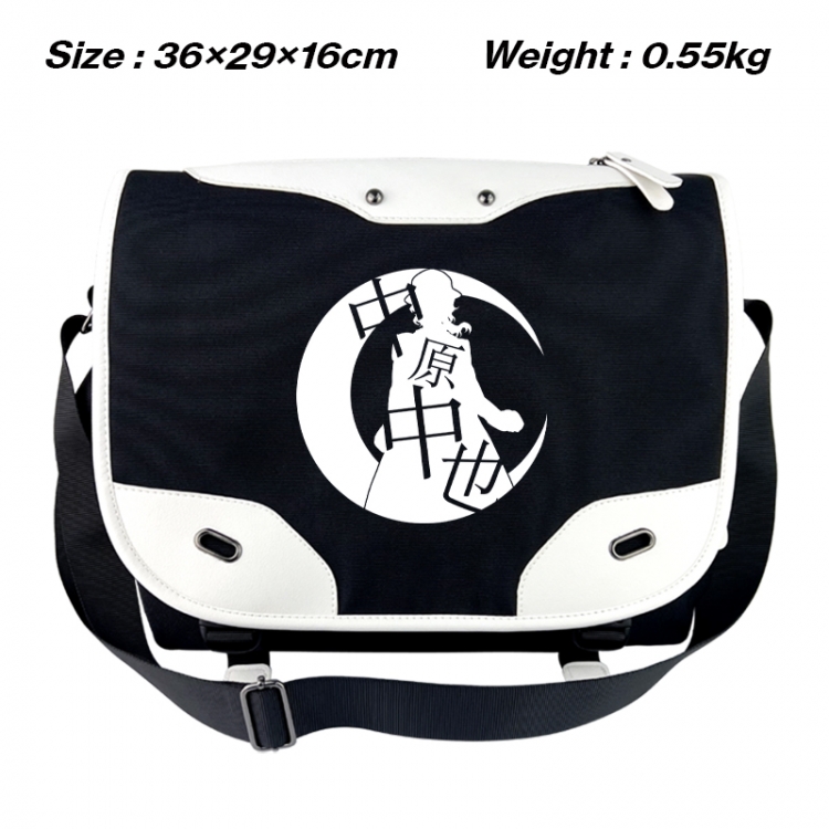 Bungo Stray Dogs Black and white anime waterproof nylon shoulder messenger bag schoolbag 36X29X16CM