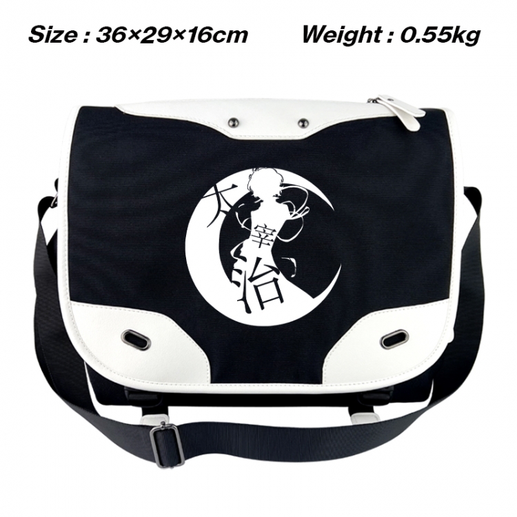 Bungo Stray Dogs Black and white anime waterproof nylon shoulder messenger bag schoolbag 36X29X16CM