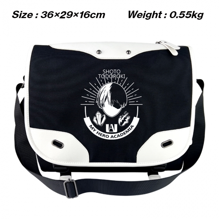My Hero Academia Black and white anime waterproof nylon shoulder messenger bag schoolbag 36X29X16CM