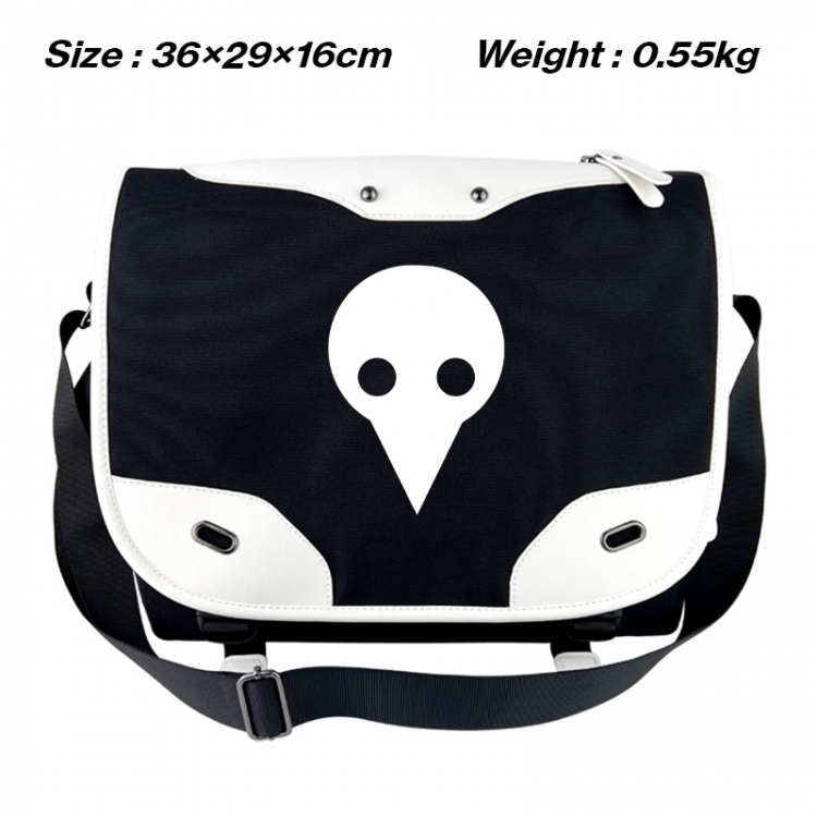 EVA Black and white anime waterproof nylon shoulder messenger bag schoolbag 36X29X16CM