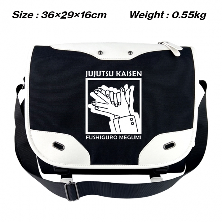 Jujutsu Kaisen Black and white anime waterproof nylon shoulder messenger bag schoolbag 36X29X16CM