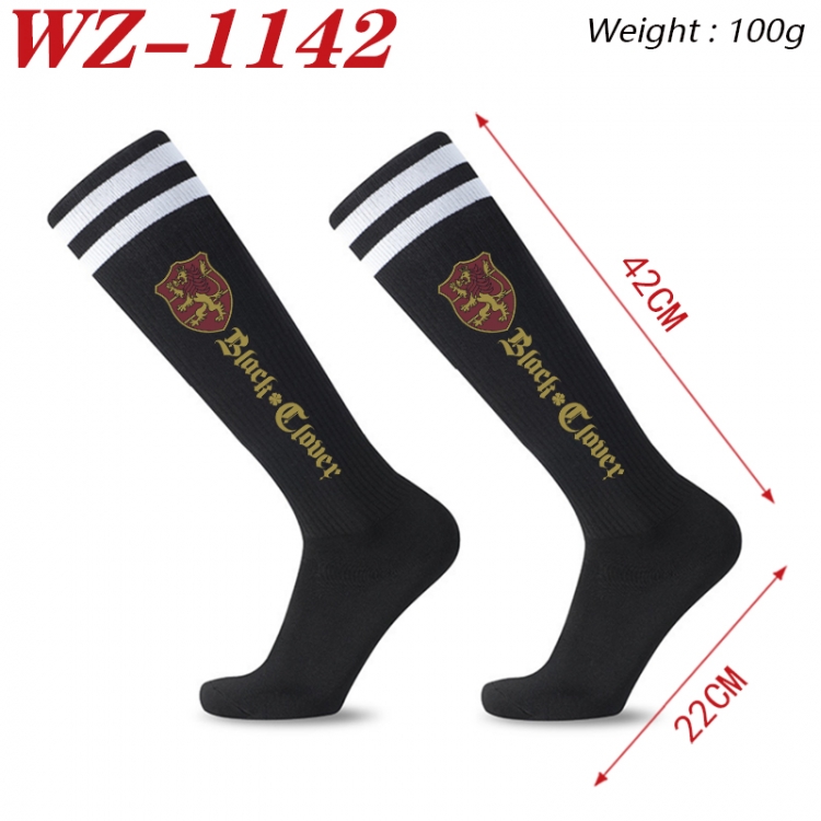 Black Clover Embroidered sports football socks Knitted wool socks 42x22cm WZ-1142