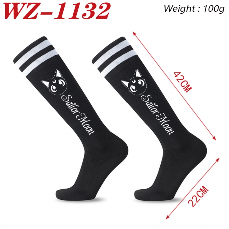 sailormoon Embroidered sports football socks Knitted wool socks 42x22cm  WZ-1132