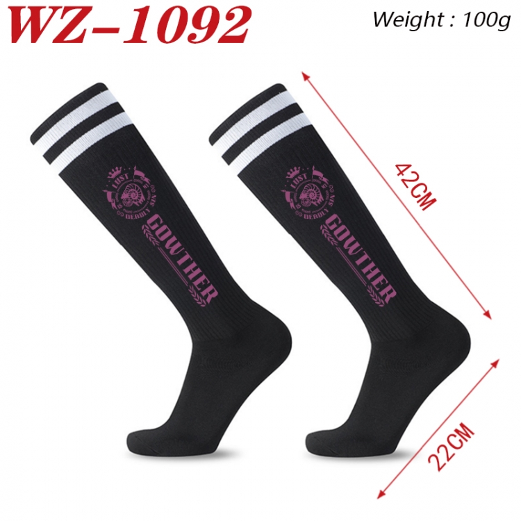 The Seven Deadly Sins  Embroidered sports football socks Knitted wool socks 42x22cm  WZ-1092