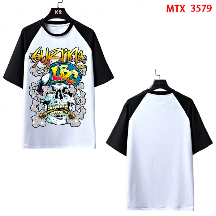 Chaopai Anime raglan sleeve cotton T-shirt from XS to 3XL  MTX-3579-3