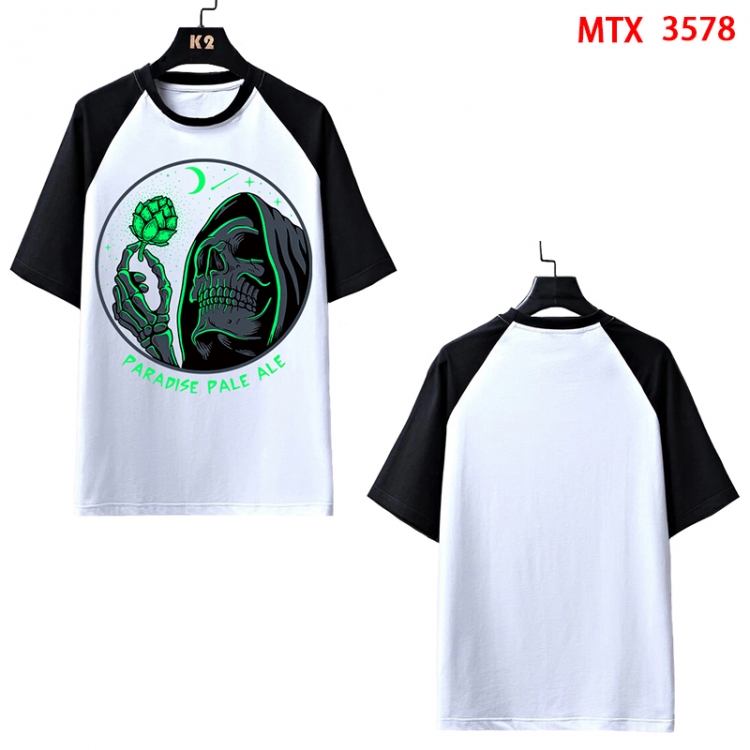 Chaopai Anime raglan sleeve cotton T-shirt from XS to 3XL  MTX-3578-3