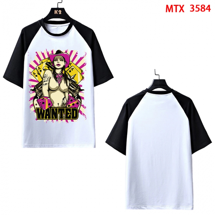 Chaopai Anime raglan sleeve cotton T-shirt from XS to 3XL MTX-3584-4