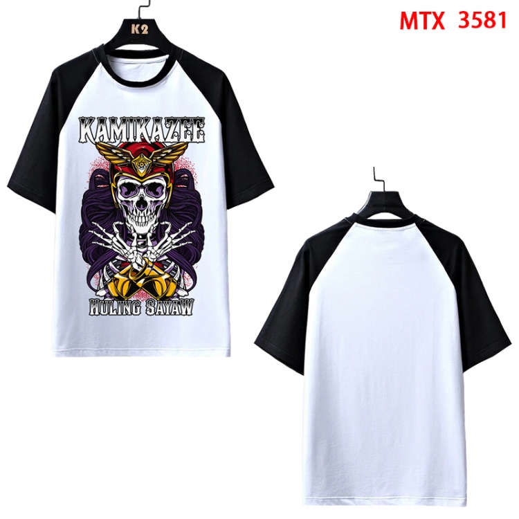 Chaopai Anime raglan sleeve cotton T-shirt from XS to 3XL MTX-3581-3