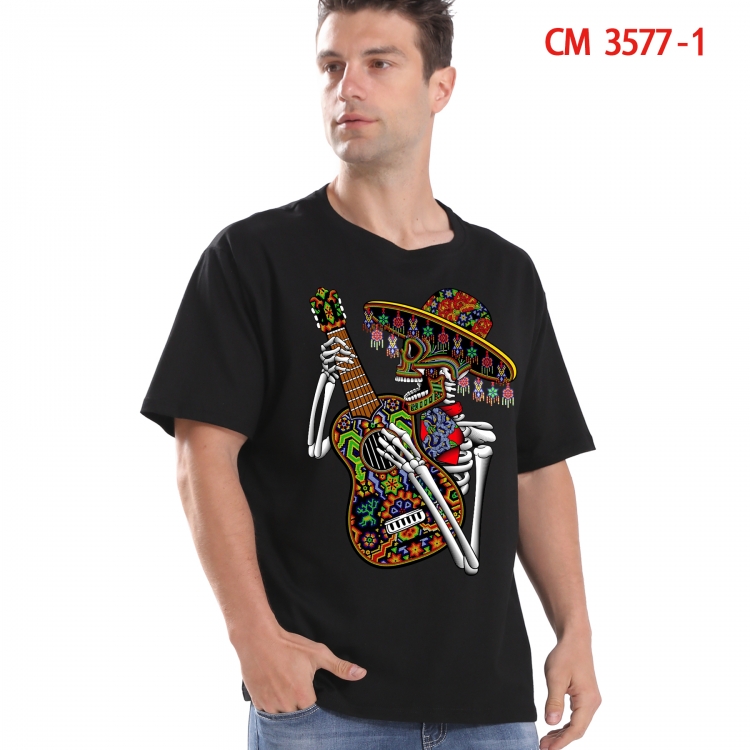 Chaopai Printed short-sleeved cotton T-shirt from S to 4XL 3577-1