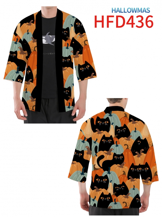 Hallowmas Anime peripheral full-color short kimono from S to 4XL  HFD-436-1