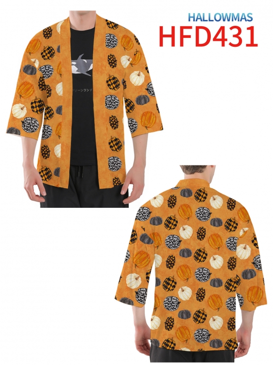 Hallowmas Anime peripheral full-color short kimono from S to 4XL  HFD-431-1