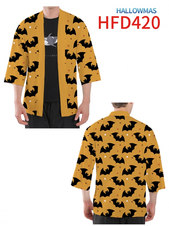 Hallowmas Anime peripheral full-color short kimono from S to 4XL  HFD-420-1