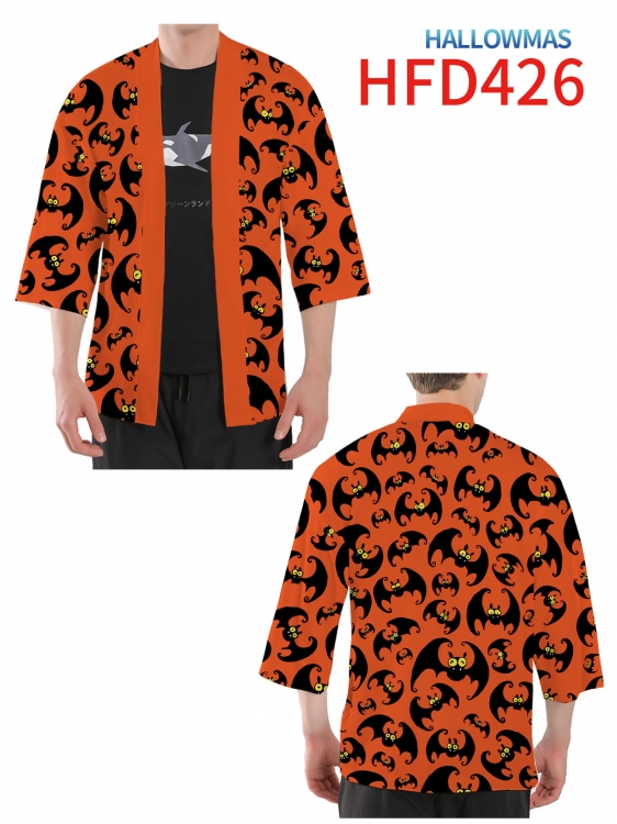 Hallowmas Anime peripheral full-color short kimono from S to 4XL HFD-426-1