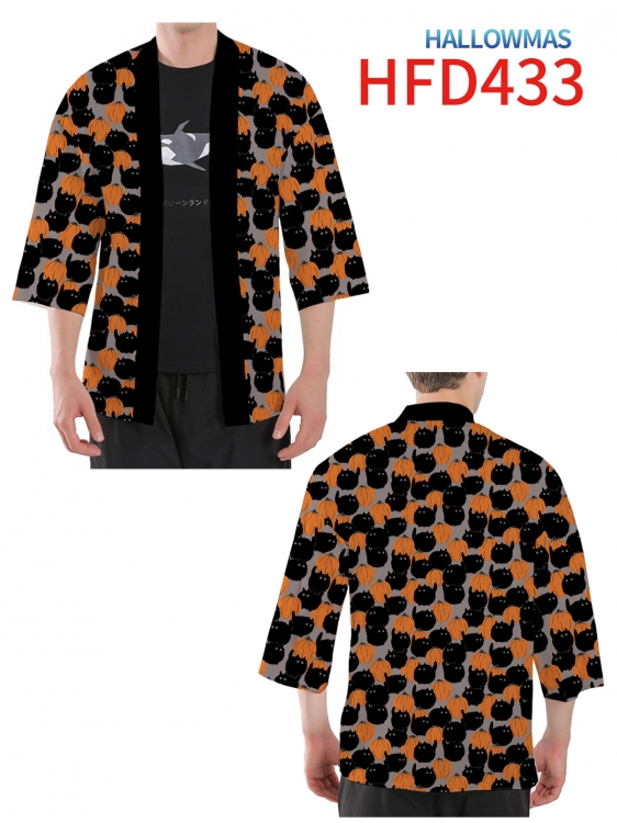 Hallowmas Anime peripheral full-color short kimono from S to 4XL  HFD-433-1
