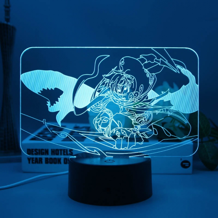 King glory 3D night light USB touch switch colorful acrylic table lamp BLACK BASE