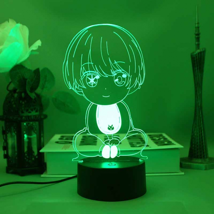 Oshi no ko 3D night light USB touch switch colorful acrylic table lamp BLACK BASE