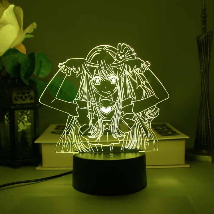 Oshi no ko 3D night light USB touch switch colorful acrylic table lamp BLACK BASE