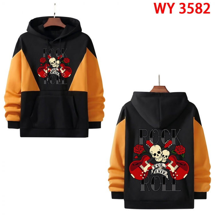 Chaopai Anime color contrast patch pocket sweater from XS to 4XL WY-3582-3