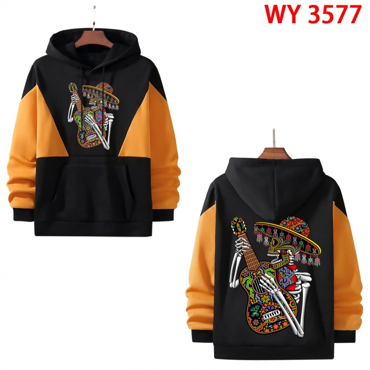 Chaopai Anime color contrast patch pocket sweater from XS to 4XL WY-3577-3