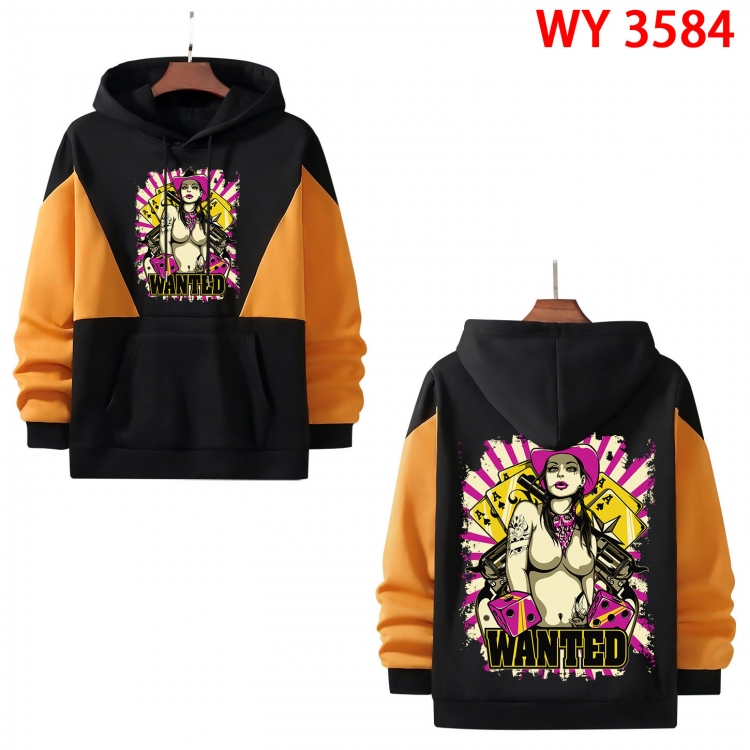 Chaopai Anime color contrast patch pocket sweater from XS to 4XL WY-3584-3