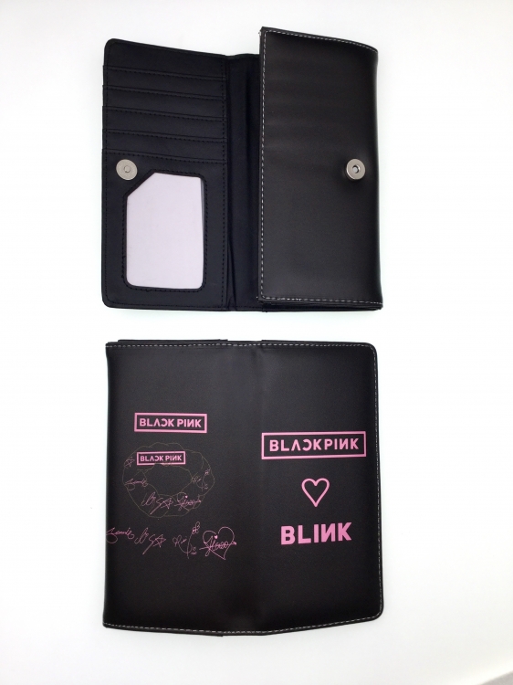 BLACK PINK Anime full color button PU long wallet 380
