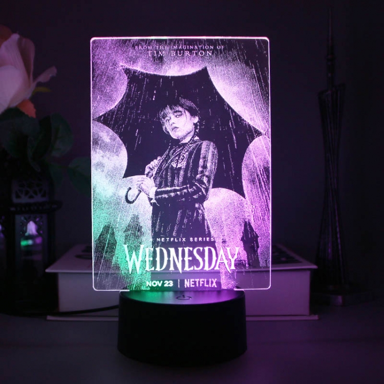 Black Wednesday Interior carved black base 3DUSB touch switch LED acrylic creative lamp holder