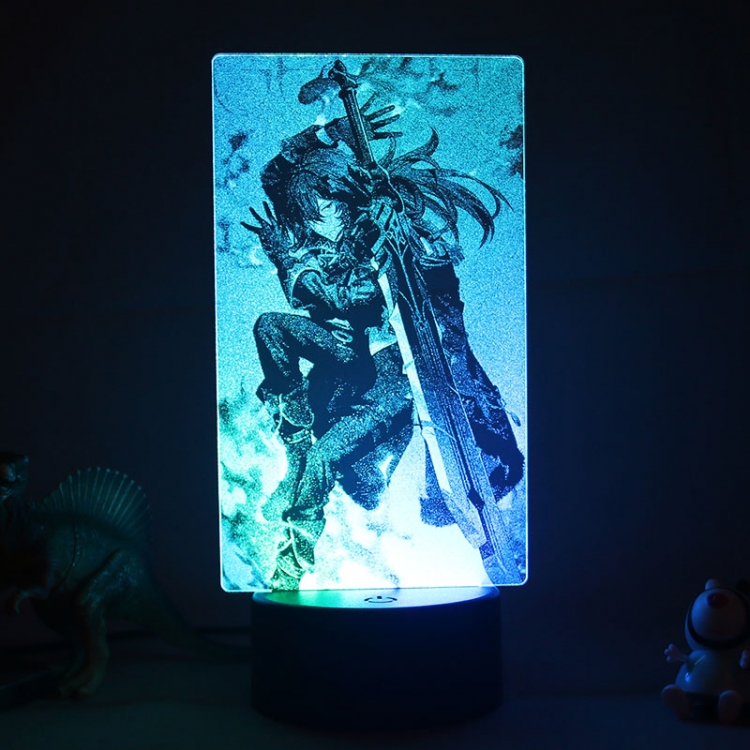 Interior carved 3D USB touch switch LED acrylic luminous creative lamp holder BLACK BASE