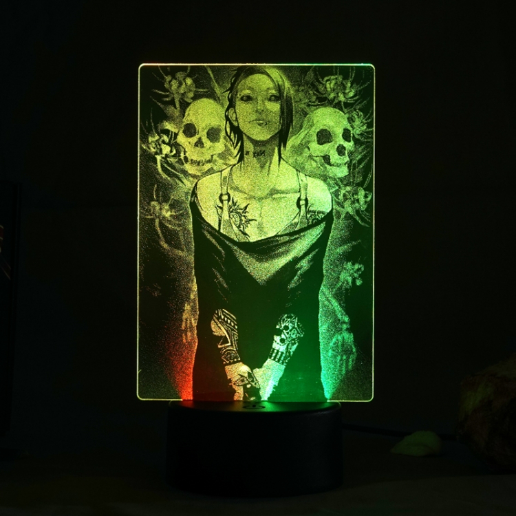 Interior carved 3D USB touch switch LED acrylic luminous creative lamp holder BLACK BASE