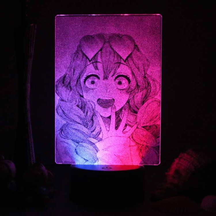 Interior carved 3D USB touch switch LED acrylic luminous creative lamp holder BLACK BASE