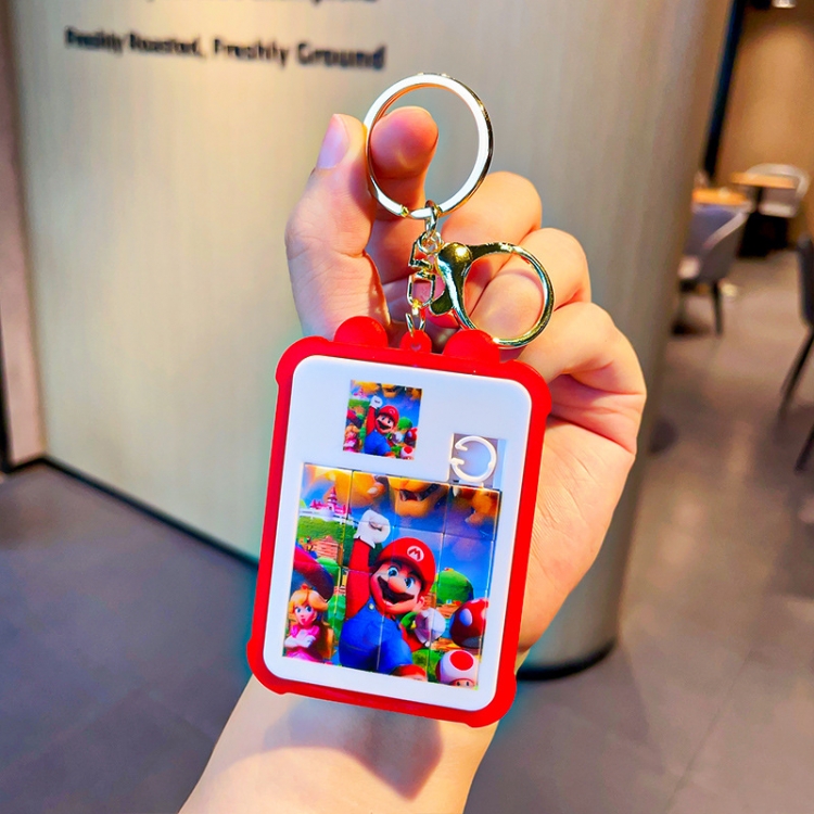 Super Mario Puzzle series Cartoon Surrounding 3D Car Keychain Bag Hanging Accessories price for 5 pcs
