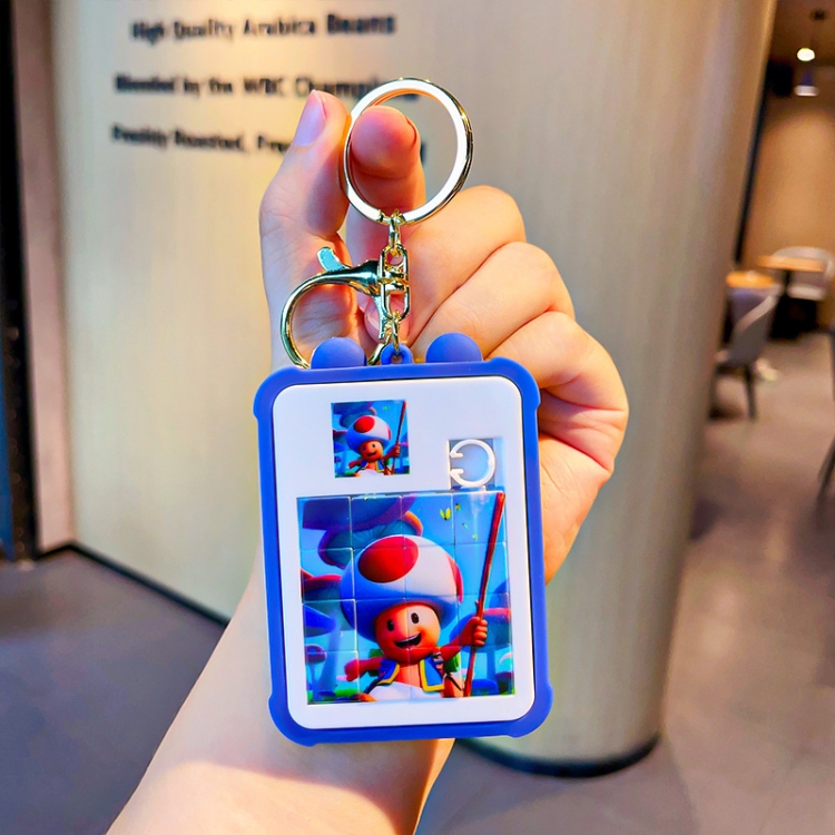 Super Mario Puzzle series Cartoon Surrounding 3D Car Keychain Bag Hanging Accessories price for 5 pcs