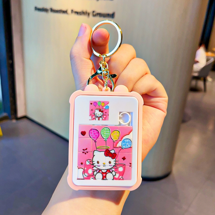 Hello Kitty Puzzle series Cartoon Surrounding 3D Car Keychain Bag Hanging Accessories price for 5 pcs