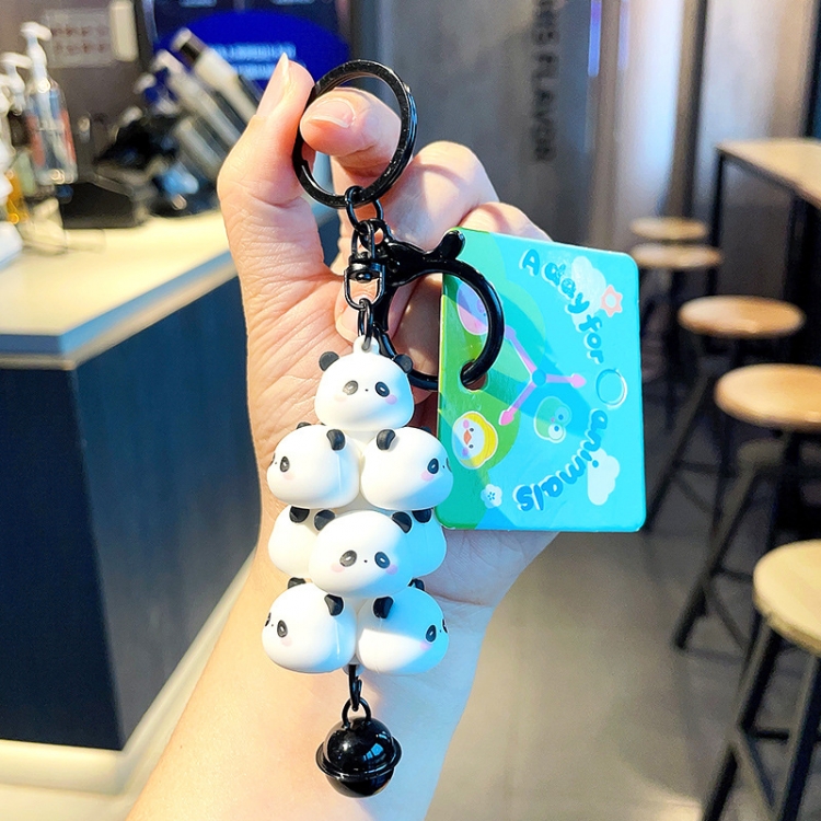 panda Anime Surrounding 3D Car Keychain Bag Hanging Accessories price for 5 pcs