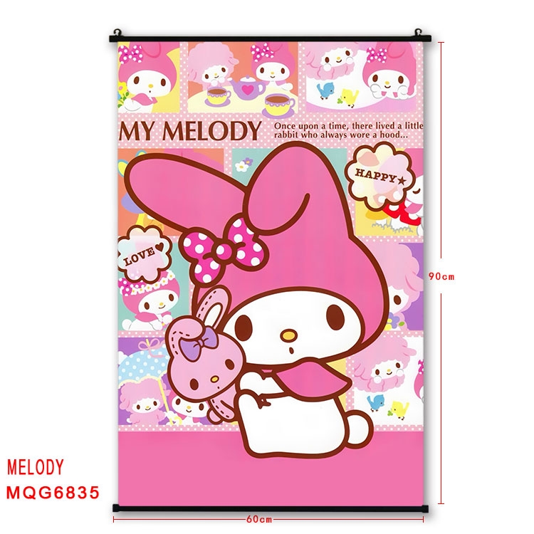 melody Anime black Plastic rod Cloth painting Wall Scroll 60X90CM MQG-6835